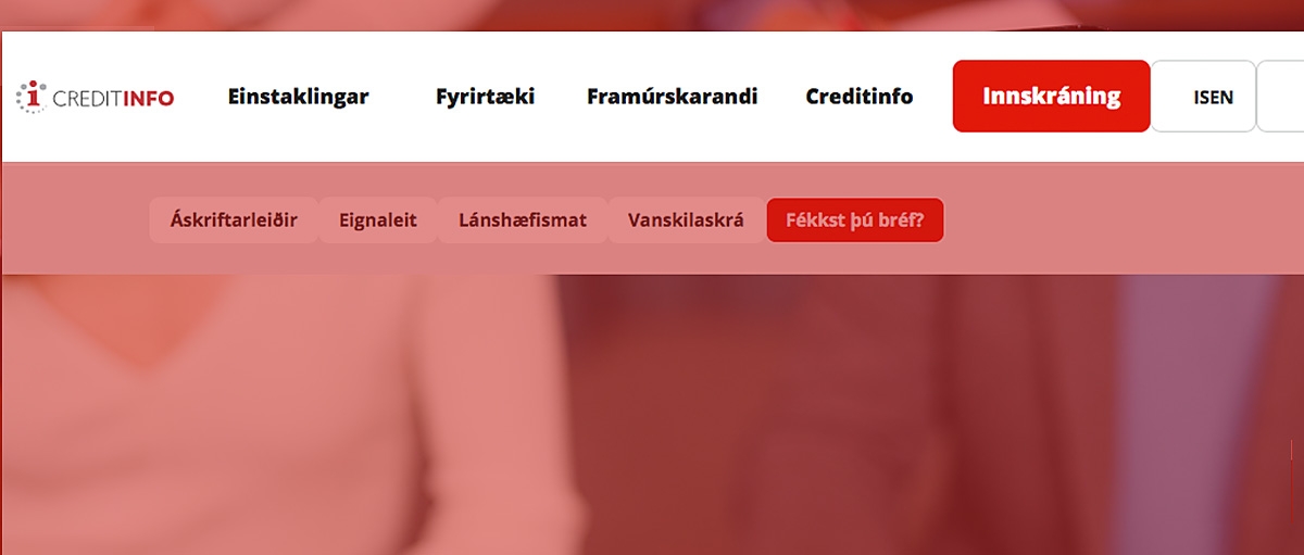 Kv&ouml;rtun yfir gjaldt&ouml;ku Creditinfo fyrir a&eth;gang a&eth; l&aacute;nsh&aelig;fismati